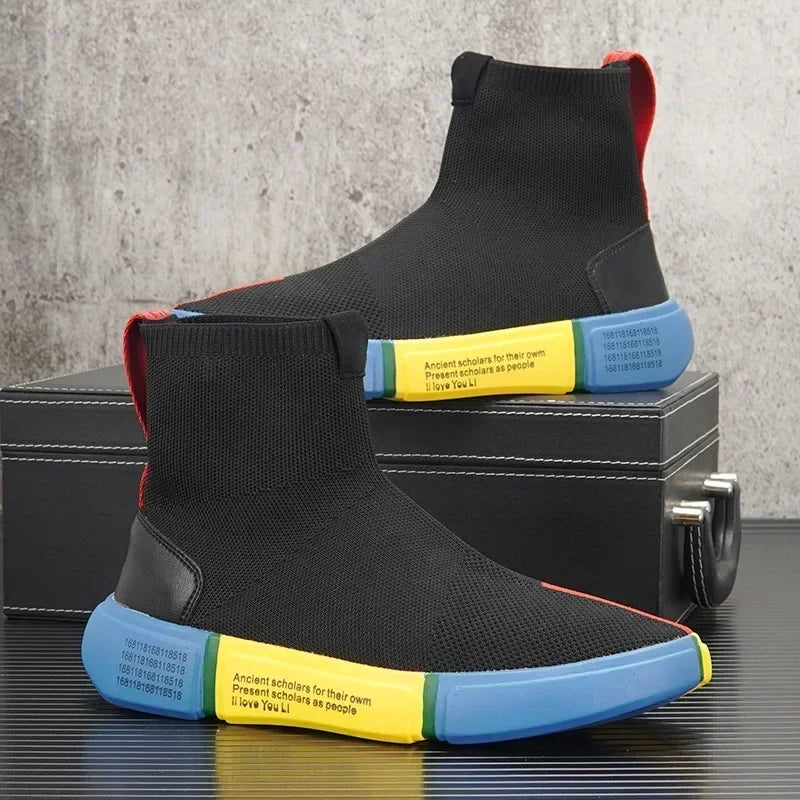 Colorful Knit Slip-On Sneakers