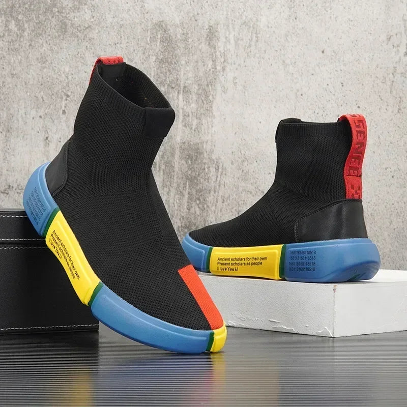 Colorful Knit Slip-On Sneakers