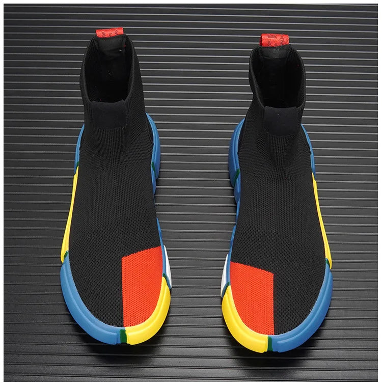 Colorful Knit Slip-On Sneakers