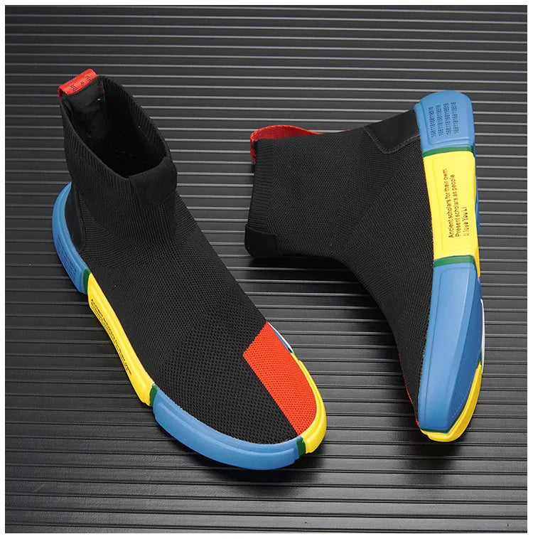 Colorful Knit Slip-On Sneakers