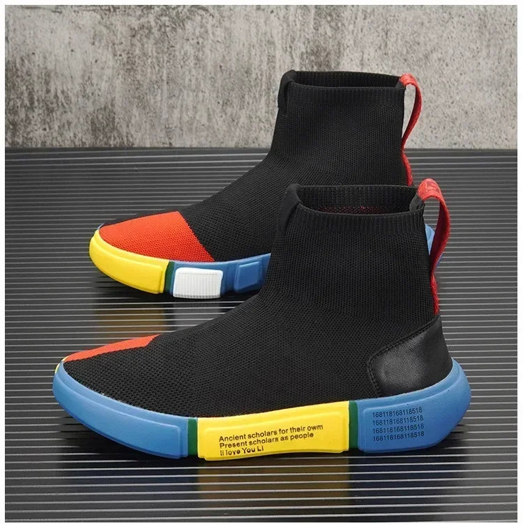 Colorful Knit Slip-On Sneakers