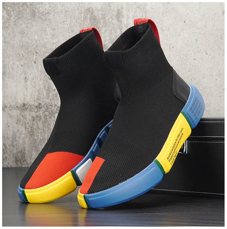 Colorful Knit Slip-On Sneakers