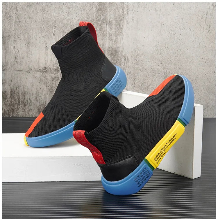 Colorful Knit Slip-On Sneakers