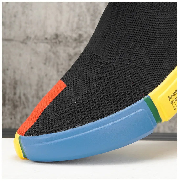 Colorful Knit Slip-On Sneakers