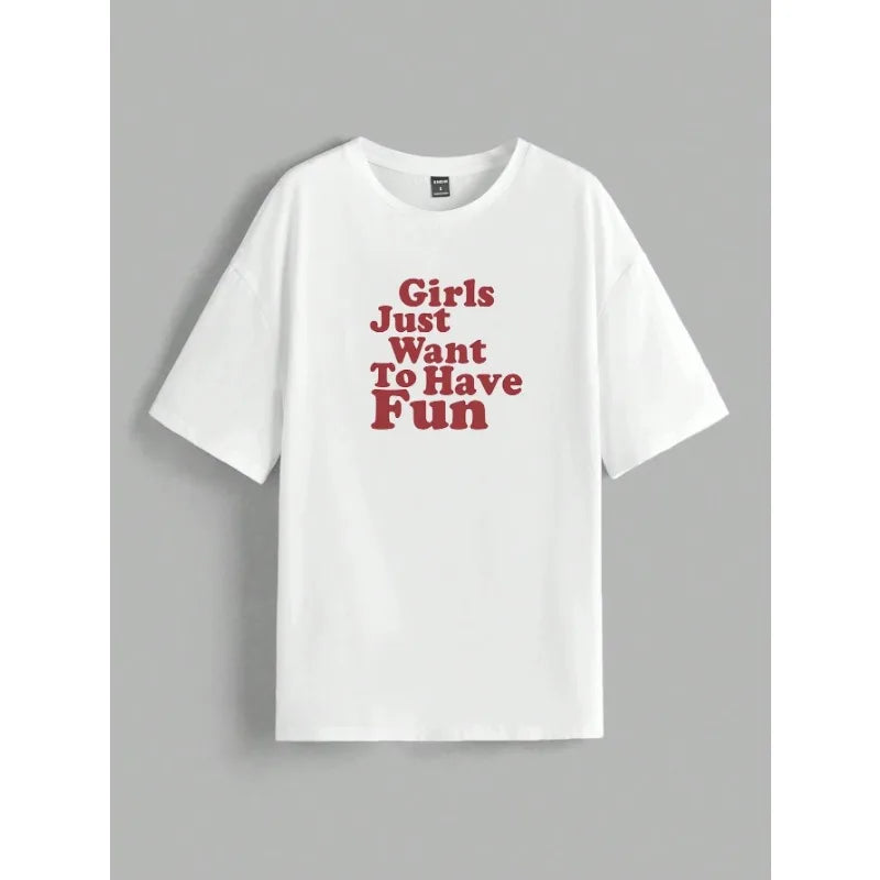 Fun Red Slogan Street Tee