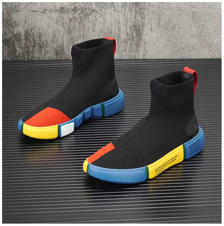 Colorful Knit Slip-On Sneakers