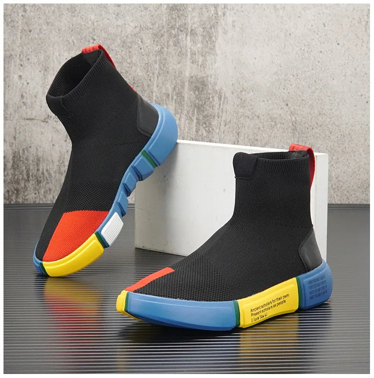 Colorful Knit Slip-On Sneakers