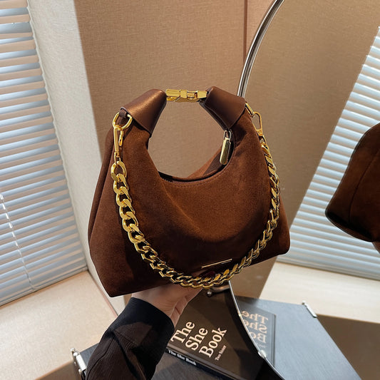 Stylish Suede Moon Tote