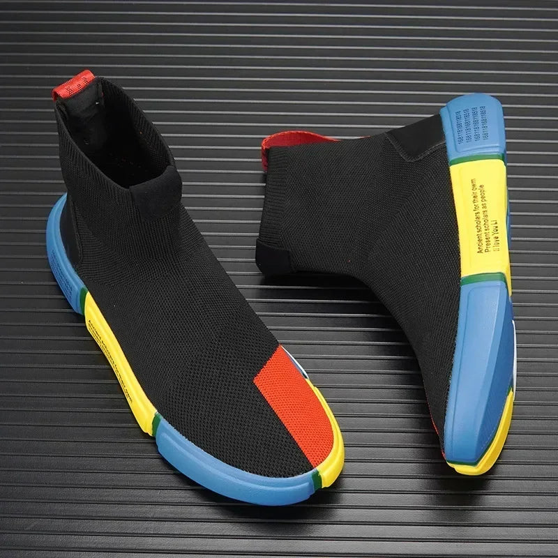 Colorful Knit Slip-On Sneakers