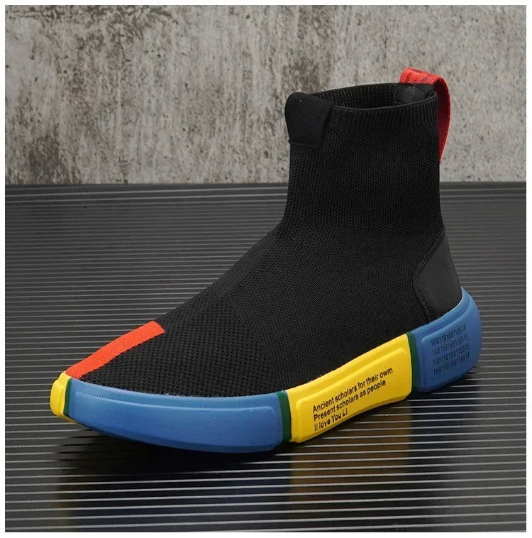 Colorful Knit Slip-On Sneakers