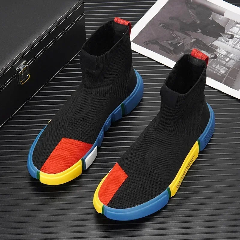 Colorful Knit Slip-On Sneakers