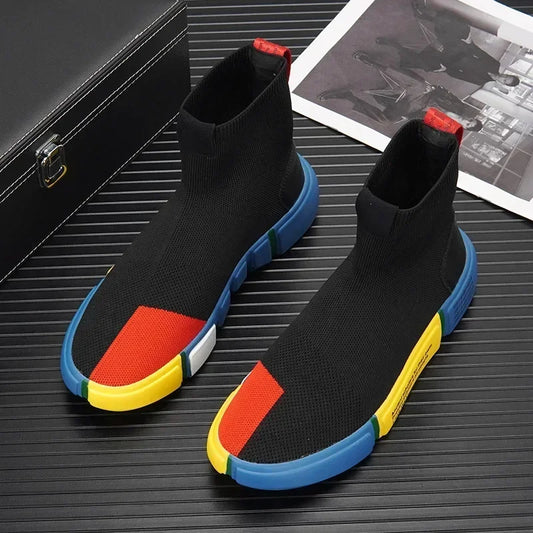 Colorful Knit Slip-On Sneakers